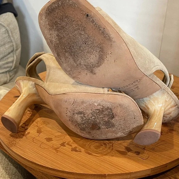 VinceQuest Suede Slingback Sandals In Dune women's size 10